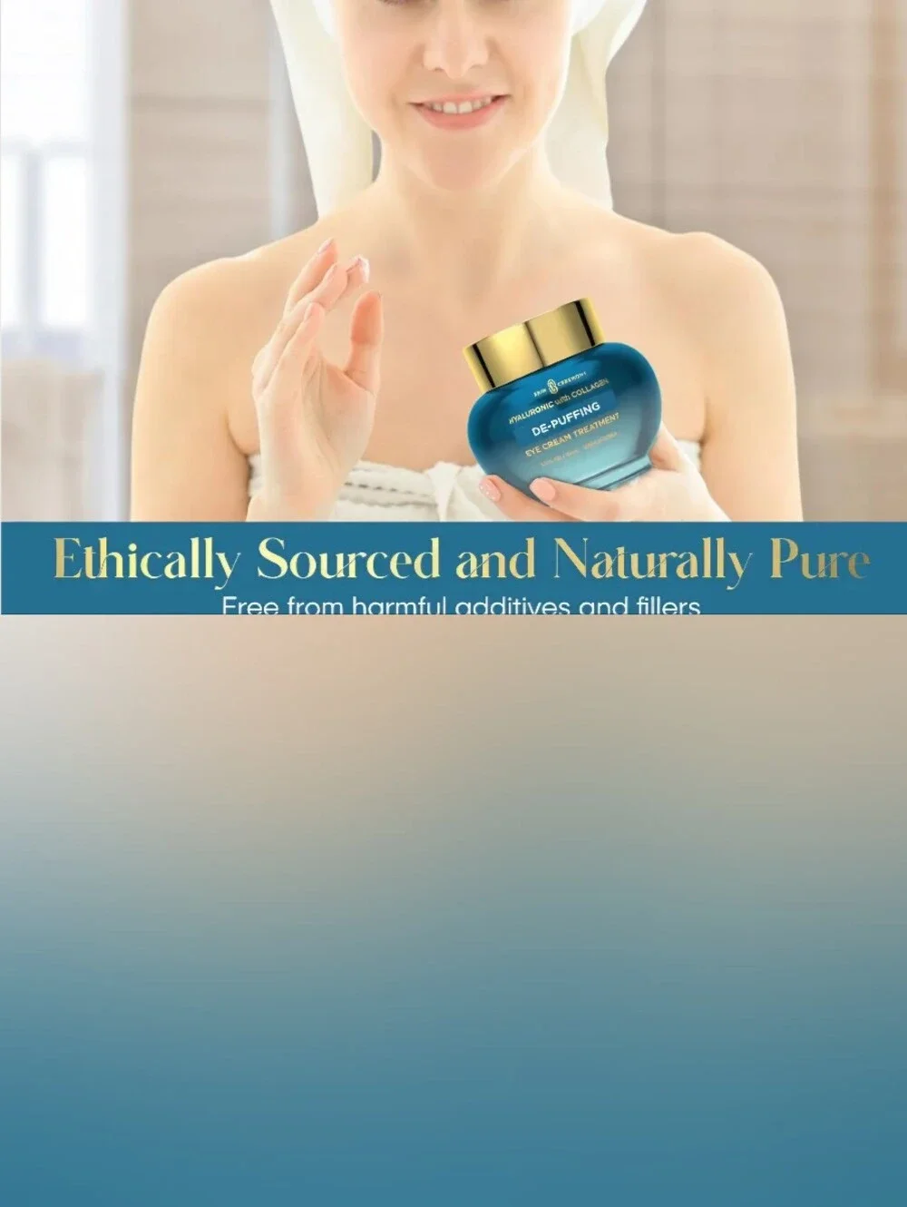 Skin Ceremony DE-PUFFING EYE CREAM W/ HYALURONIC ACID & COLLAGEN NIB